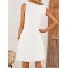 MEROKEETY Women’s 2025 Summer Sleeveless Sundress Casual Beach Vacation Crewneck Tank Mini Dress(White)