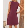 MEROKEETY Women’s 2025 Summer Sleeveless Sundress Casual Beach Vacation Crewneck Tank Mini Dress(Wine)