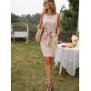 MEROKEETY Women’s 2026 Summer Casual Dress Striped Sleeveless Crew Neck Tie Waist Beach Vacation Trendy Short T Shirt Dresses(Brown)
