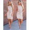 MEROKEETY Women’s 2026 Summer Casual Dress Striped Sleeveless Crew Neck Tie Waist Beach Vacation Trendy Short T Shirt Dresses(Pink)