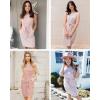 MEROKEETY Women’s 2026 Summer Casual Dress Striped Sleeveless Crew Neck Tie Waist Beach Vacation Trendy Short T Shirt Dresses(Pink)