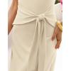 MEROKEETY Women’s 2026 Summer Casual T Shirt Dresses Short Sleeve Tie Waist Long Work Beach Vacation Trendy Midi Dress(Apricot)