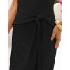 MEROKEETY Women’s 2026 Summer Casual T Shirt Dresses Short Sleeve Tie Waist Long Work Beach Vacation Trendy Midi Dress(Black)