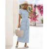 MEROKEETY Women’s 2026 Summer Casual T Shirt Dresses Short Sleeve Tie Waist Long Work Beach Vacation Trendy Midi Dress(Blue)