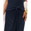 MEROKEETY Women’s 2026 Summer Casual T Shirt Dresses Short Sleeve Tie Waist Long Work Beach Vacation Trendy Midi Dress(Navy)