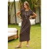 MEROKEETY Women’s 2026 Summer Casual Tshirt Dress Short Sleeve Crew Neck Beach Long Maxi Dresses(Coffee)
