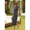 MEROKEETY Women’s 2026 Summer Casual Tshirt Dress Short Sleeve Crew Neck Beach Long Maxi Dresses(Dot Black)