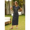 MEROKEETY Women’s 2026 Summer Casual Tshirt Dress Short Sleeve Crew Neck Beach Long Maxi Dresses(Dot Black)