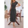 MEROKEETY Women’s 2026 Summer Casual Tshirt Dress Short Sleeve Crew Neck Beach Long Maxi Dresses(Dot Black)