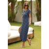 MEROKEETY Women’s 2026 Summer Casual Tshirt Dress Short Sleeve Crew Neck Beach Long Maxi Dresses(Dot Navy)