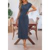 MEROKEETY Women’s 2026 Summer Casual Tshirt Dress Short Sleeve Crew Neck Beach Long Maxi Dresses(Dot Navy)