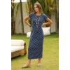 MEROKEETY Women’s 2026 Summer Casual Tshirt Dress Short Sleeve Crew Neck Beach Long Maxi Dresses(Dot Navy)
