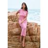 MEROKEETY Women’s 2026 Summer Casual Tshirt Dress Short Sleeve Crew Neck Beach Long Maxi Dresses(Light Pink)