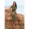 MEROKEETY Women’s 2026 Summer Casual Tshirt Dress Short Sleeve Crew Neck Beach Long Maxi Dresses(Olive)