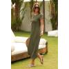 MEROKEETY Women’s 2026 Summer Casual Tshirt Dress Short Sleeve Crew Neck Beach Long Maxi Dresses(Olive)