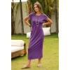 MEROKEETY Women’s 2026 Summer Casual Tshirt Dress Short Sleeve Crew Neck Beach Long Maxi Dresses(Purple)