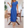 MEROKEETY Women’s 2026 Summer Casual Tshirt Dress Short Sleeve Crew Neck Beach Long Maxi Dresses(Royalblue)