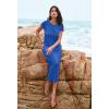 MEROKEETY Women’s 2026 Summer Casual Tshirt Dress Short Sleeve Crew Neck Beach Long Maxi Dresses(Royalblue)