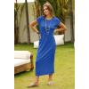 MEROKEETY Women’s 2026 Summer Casual Tshirt Dress Short Sleeve Crew Neck Beach Long Maxi Dresses(Royalblue)