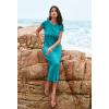 MEROKEETY Women’s 2026 Summer Casual Tshirt Dress Short Sleeve Crew Neck Beach Long Maxi Dresses(Teal)