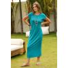 MEROKEETY Women’s 2026 Summer Casual Tshirt Dress Short Sleeve Crew Neck Beach Long Maxi Dresses(Teal)