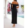 MEROKEETY Women’s 2026 Summer Off The Shoulder Dress Bodycon Wedding Guest Cocktail Formal Party Maxi Dresses(Black)