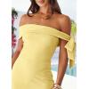 MEROKEETY Women’s 2026 Summer Off The Shoulder Dress Bodycon Wedding Guest Cocktail Formal Party Maxi Dresses(Yellow)