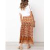 MEROKEETY Women’s Boho Floral Print Elastic High Waist Pleated A Line Maxi Skirt(Floralyellow)