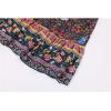 MEROKEETY Women’s Boho Floral Print Elastic High Waist Pleated A Line Maxi Skirt(Navy)