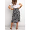 MEROKEETY Women’s Boho Leopard Print Skirt Pleated A-Line Swing Midi Skirts(01-black)