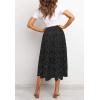 MEROKEETY Women’s Boho Leopard Print Skirt Pleated A-Line Swing Midi Skirts(02-black)
