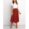 MEROKEETY Women’s Boho Leopard Print Skirt Pleated A-Line Swing Midi Skirts(02-red)