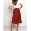 MEROKEETY Women’s Boho Leopard Print Skirt Pleated A-Line Swing Midi Skirts(02-red)