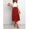 MEROKEETY Women’s Boho Leopard Print Skirt Pleated A-Line Swing Midi Skirts(02-red)