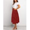 MEROKEETY Women’s Boho Leopard Print Skirt Pleated A-Line Swing Midi Skirts(02-red)