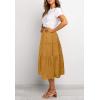 MEROKEETY Women’s Boho Leopard Print Skirt Pleated A-Line Swing Midi Skirts(02-yellow)