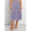 MEROKEETY Women’s Boho Leopard Print Skirt Pleated A-Line Swing Midi Skirts(Dotpurple)