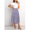 MEROKEETY Women’s Boho Leopard Print Skirt Pleated A-Line Swing Midi Skirts(Dotpurple)