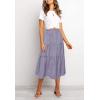 MEROKEETY Women’s Boho Leopard Print Skirt Pleated A-Line Swing Midi Skirts(Dotpurple)
