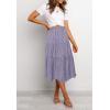 MEROKEETY Women’s Boho Leopard Print Skirt Pleated A-Line Swing Midi Skirts(Dotpurple)