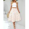 MEROKEETY Women’s Boho Leopard Print Skirt Pleated A-Line Swing Midi Skirts(Floralyellow)