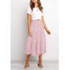 MEROKEETY Women’s Boho Leopard Print Skirt Pleated A-Line Swing Midi Skirts(Lightpink)