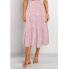 MEROKEETY Women’s Boho Leopard Print Skirt Pleated A-Line Swing Midi Skirts(Lightpink)