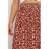 MEROKEETY Women’s Boho Leopard Print Skirt Pleated A-Line Swing Midi Skirts(Red)