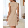 MEROKEETY Women’s Cute Floral Knitted Mini Dress 2026 Spring Summer Sleeveless Tank Crew Neck A Line Short Sweater Dresses(Apricot)