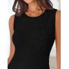 MEROKEETY Women’s Cute Floral Knitted Mini Dress 2026 Spring Summer Sleeveless Tank Crew Neck A Line Short Sweater Dresses(Black)