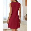 MEROKEETY Women’s Cute Floral Knitted Mini Dress 2026 Spring Summer Sleeveless Tank Crew Neck A Line Short Sweater Dresses(Red)