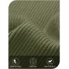 MEROKEETY Women’s Long Sleeve Ribbed Knit Bodysuits Scoop Neck Slimming Fit Fall Trendy Sweater Tops(Army Green)