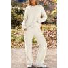 MEROKEETY Womens Pajama Sets 2026 Fall Lounge Sweater Set Cute Fuzzy Fleece 2 Piece Long Sleeve Cozy Winter Pj Outfits(Beige)
