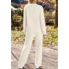 MEROKEETY Womens Pajama Sets 2026 Fall Lounge Sweater Set Cute Fuzzy Fleece 2 Piece Long Sleeve Cozy Winter Pj Outfits(Beige)